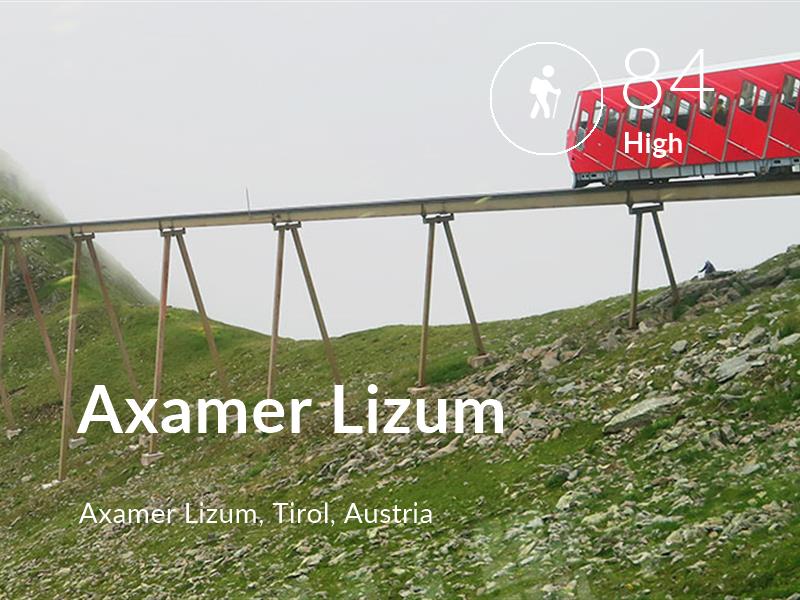 Hiking comfort level is 84 in Axamer Lizum