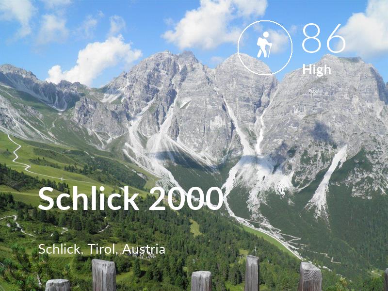 Hiking comfort level is 86 in Schlick 2000