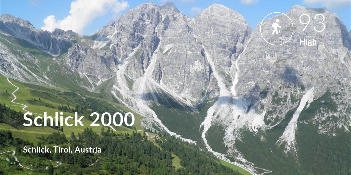 Hiking comfort level is 93 in Schlick 2000
