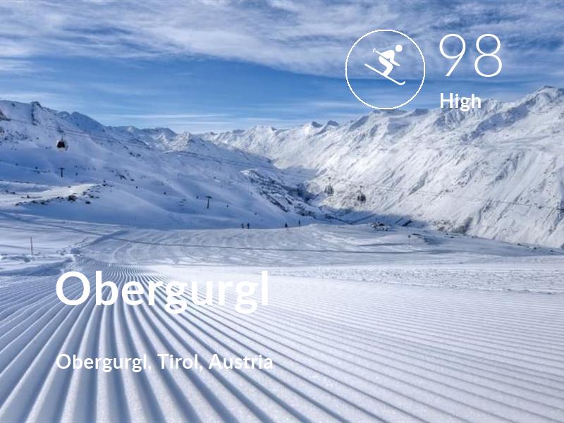 Skiing comfort level is 98 in Obergurgl
