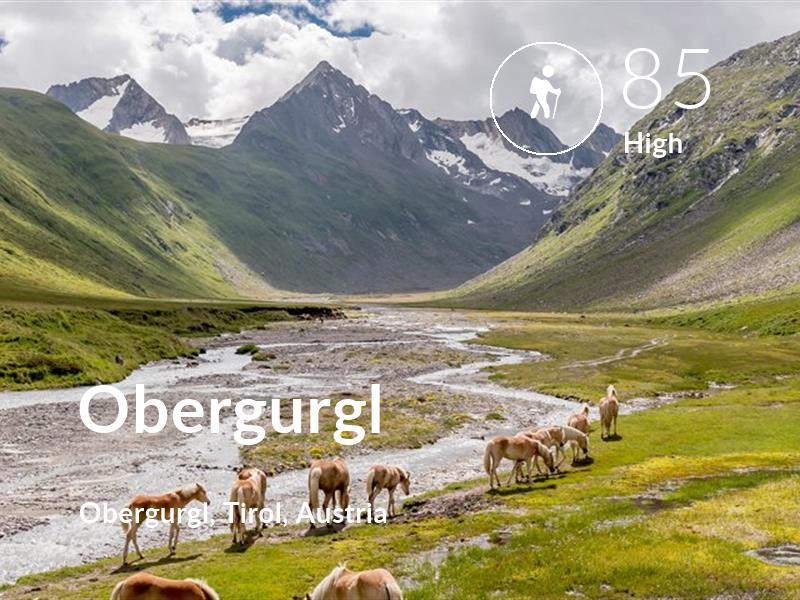 Hiking comfort level is 85 in Obergurgl
