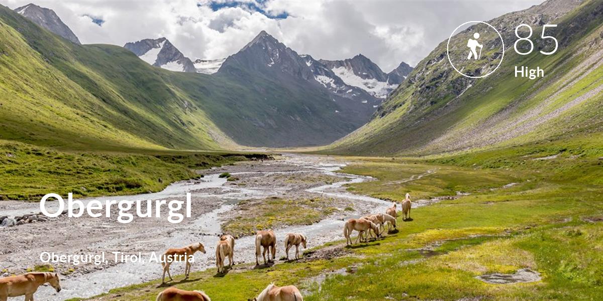 Hiking comfort level is 85 in Obergurgl