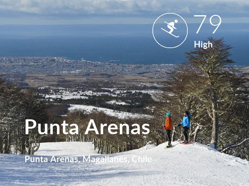 Skiing comfort level is 79 in Punta Arenas