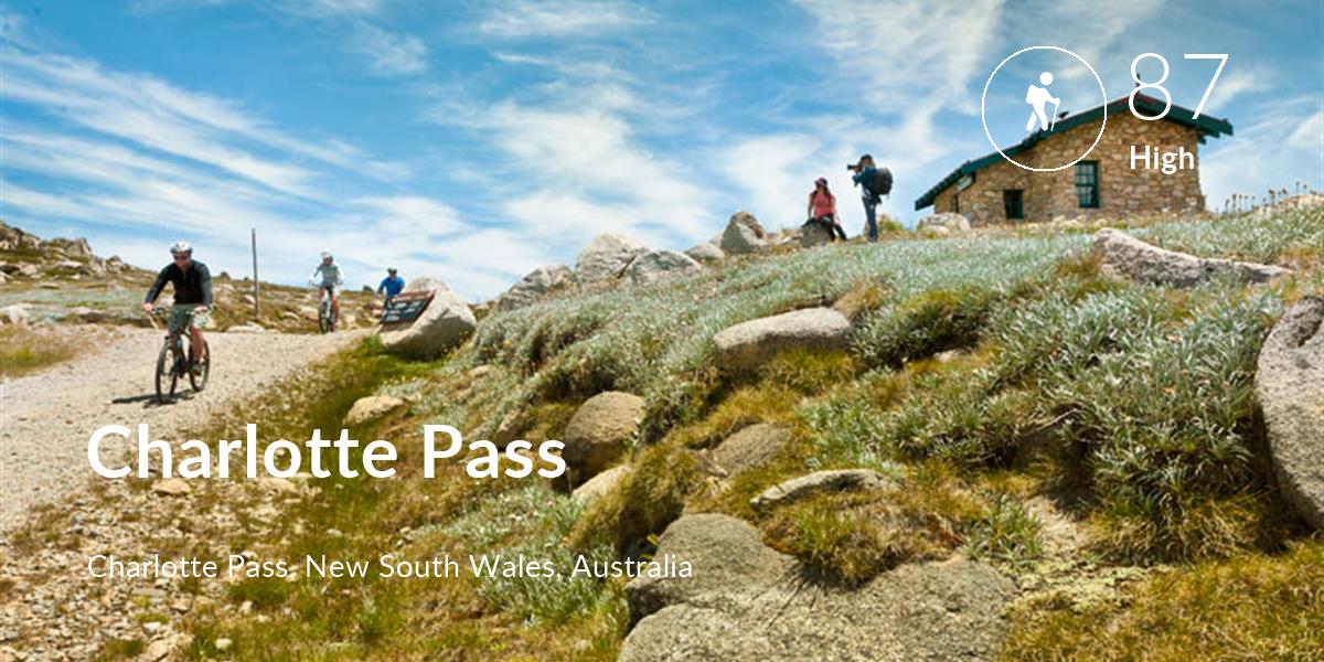 Hiking comfort level is 87 in Charlotte Pass