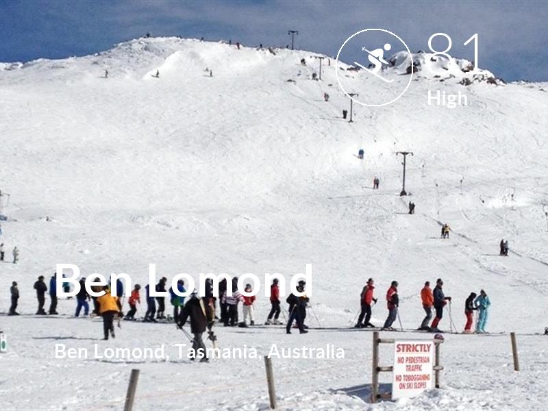 Skiing comfort level is 81 in Ben Lomond