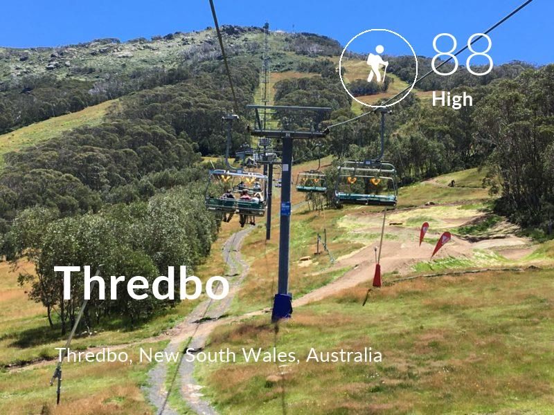 Hiking comfort level is 88 in Thredbo