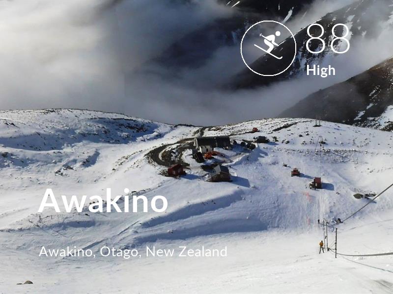 Skiing comfort level is 88 in Awakino