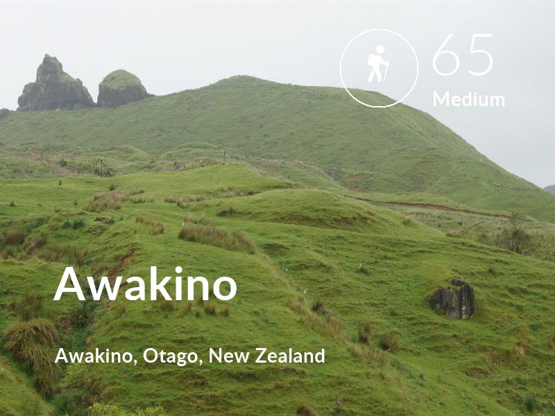 Hiking comfort level is 65 in Awakino