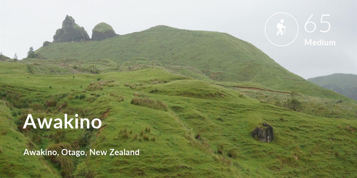 Hiking comfort level is 65 in Awakino