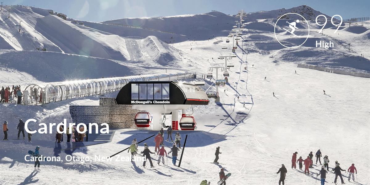 Skiing comfort level is 99 in Cardrona