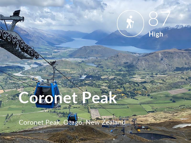 Hiking comfort level is 87 in Coronet Peak