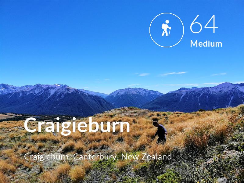 Hiking comfort level is 64 in Craigieburn