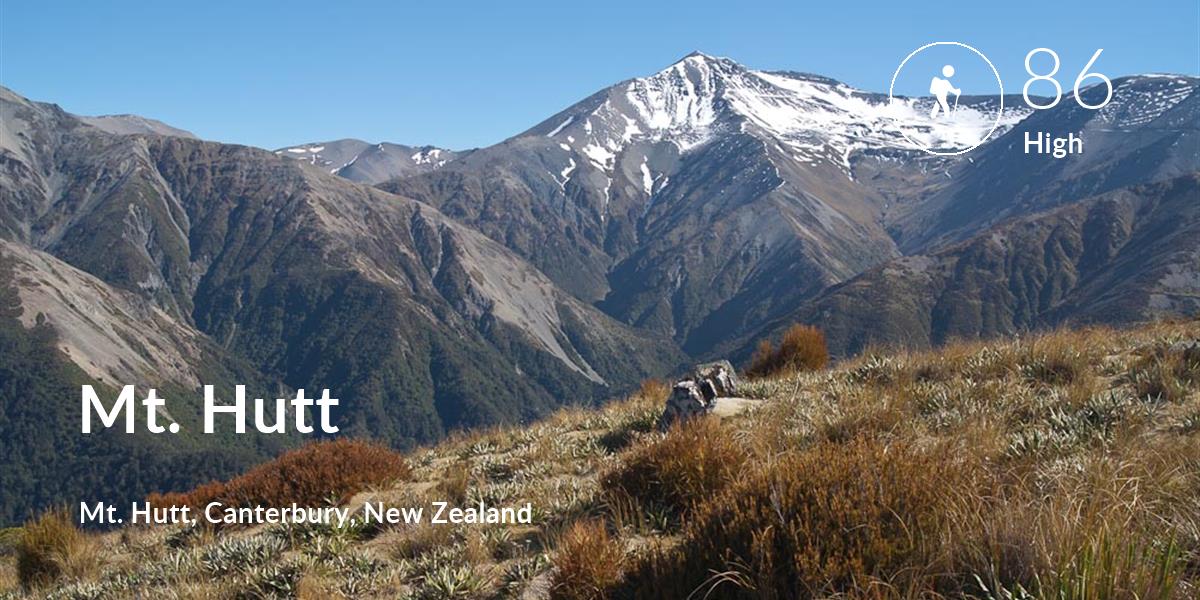 Hiking comfort level is 86 in Mt. Hutt