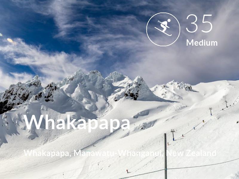 Skiing comfort level is 35 in Whakapapa