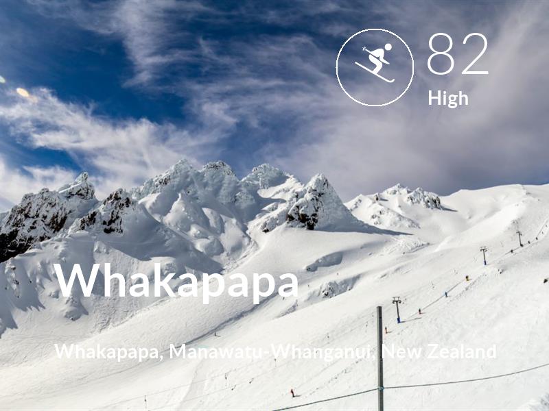 Skiing comfort level is 82 in Whakapapa