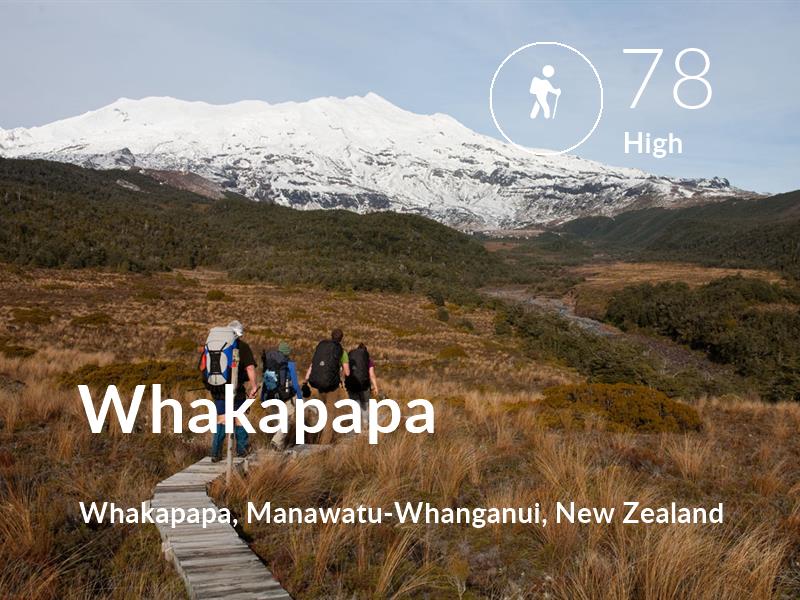 Hiking comfort level is 78 in Whakapapa