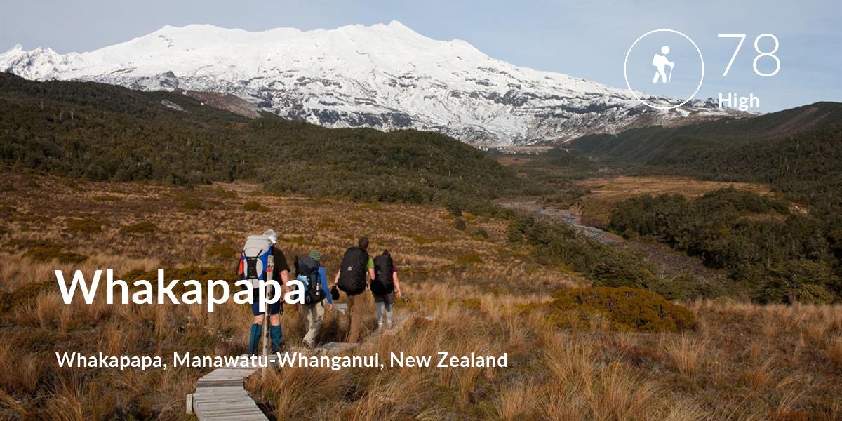 Hiking comfort level is 78 in Whakapapa