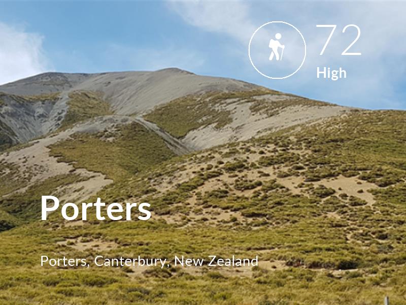 Hiking comfort level is 72 in Porters