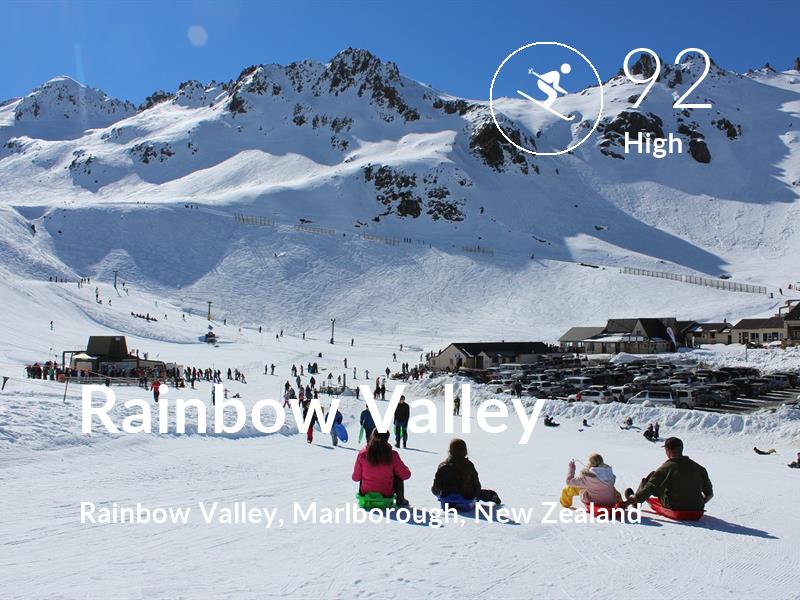 Skiing comfort level is 92 in Rainbow Valley