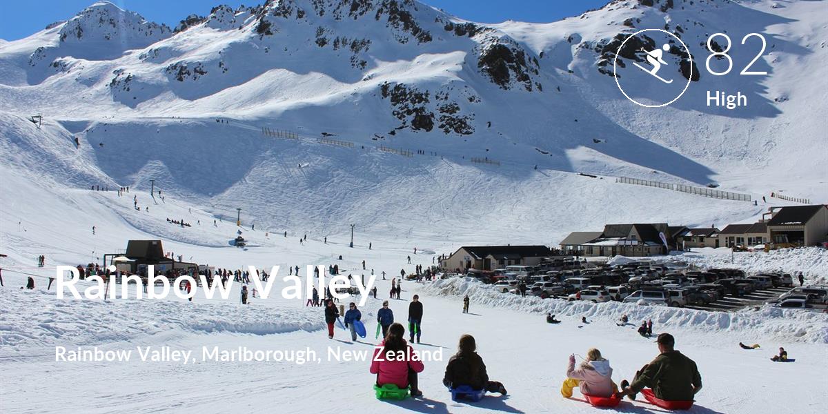 Skiing comfort level is 82 in Rainbow Valley