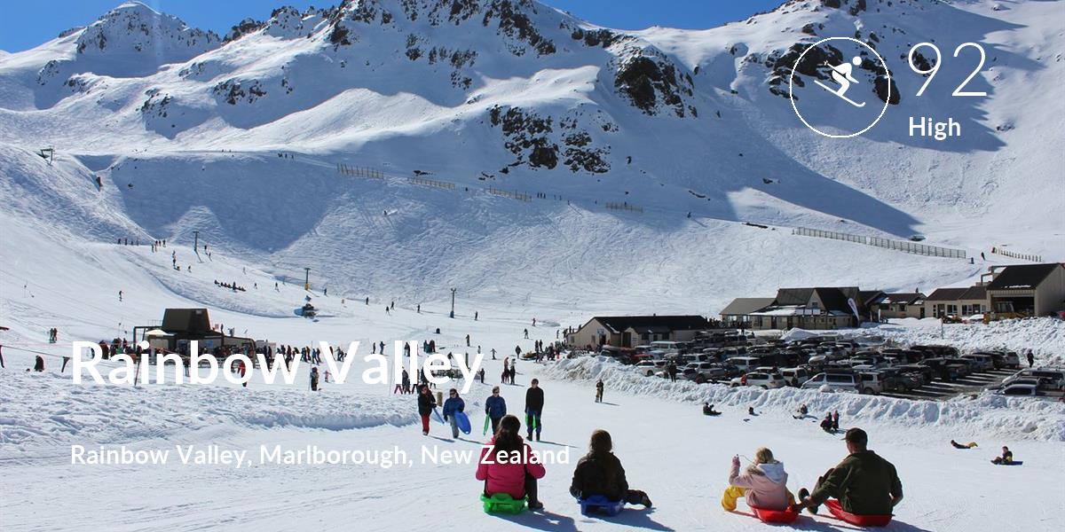 Skiing comfort level is 92 in Rainbow Valley