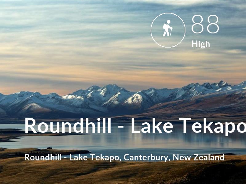 Hiking comfort level is 88 in Roundhill - Lake Tekapo