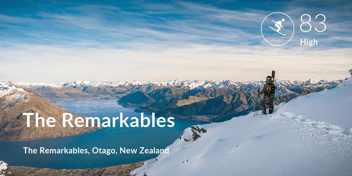 Skiing comfort level is 83 in The Remarkables