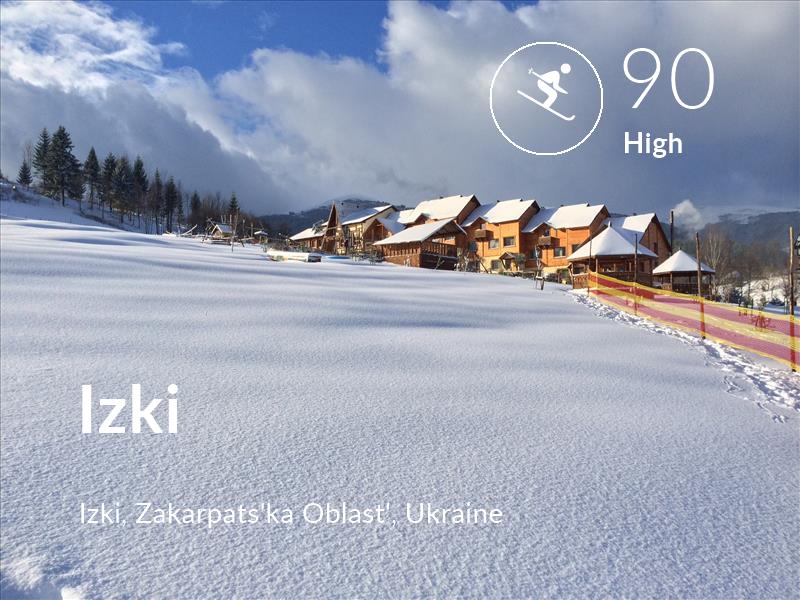 Skiing comfort level is 90 in Izki