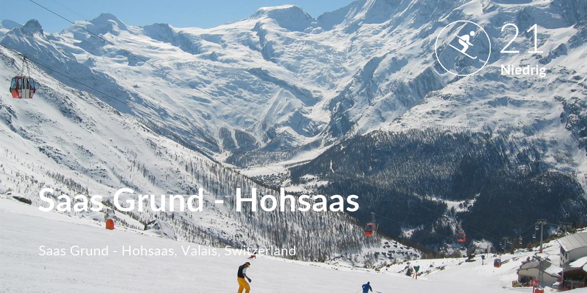 Skiing comfort level is 21 in Saas Grund - Hohsaas