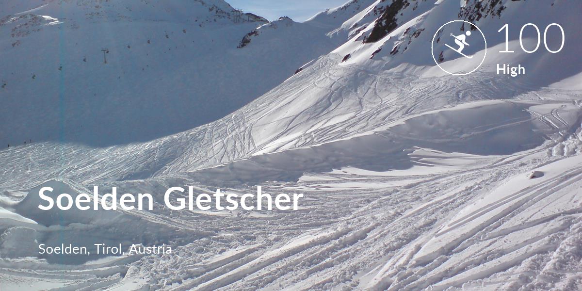 Skiing comfort level is 100 in Soelden Gletscher