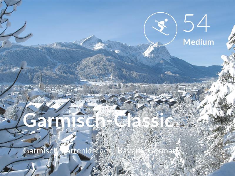 Skiing comfort level is 54 in Garmisch-Classic