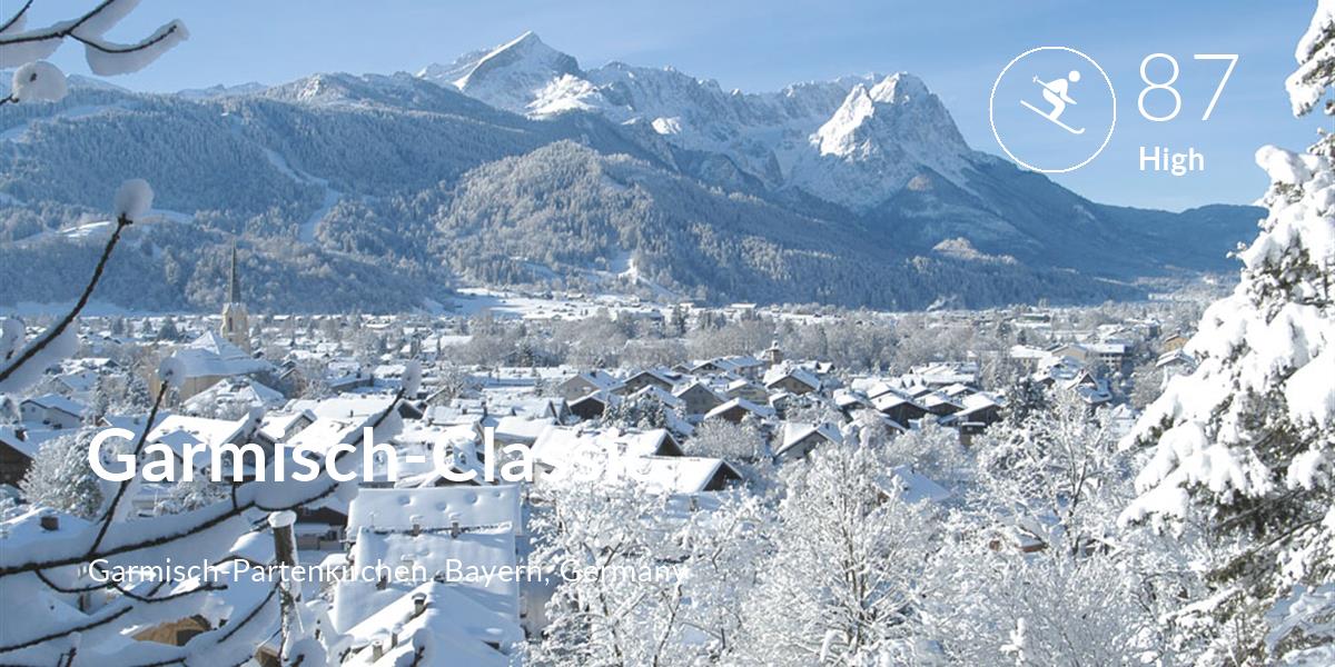 Skiing comfort level is 87 in Garmisch-Classic