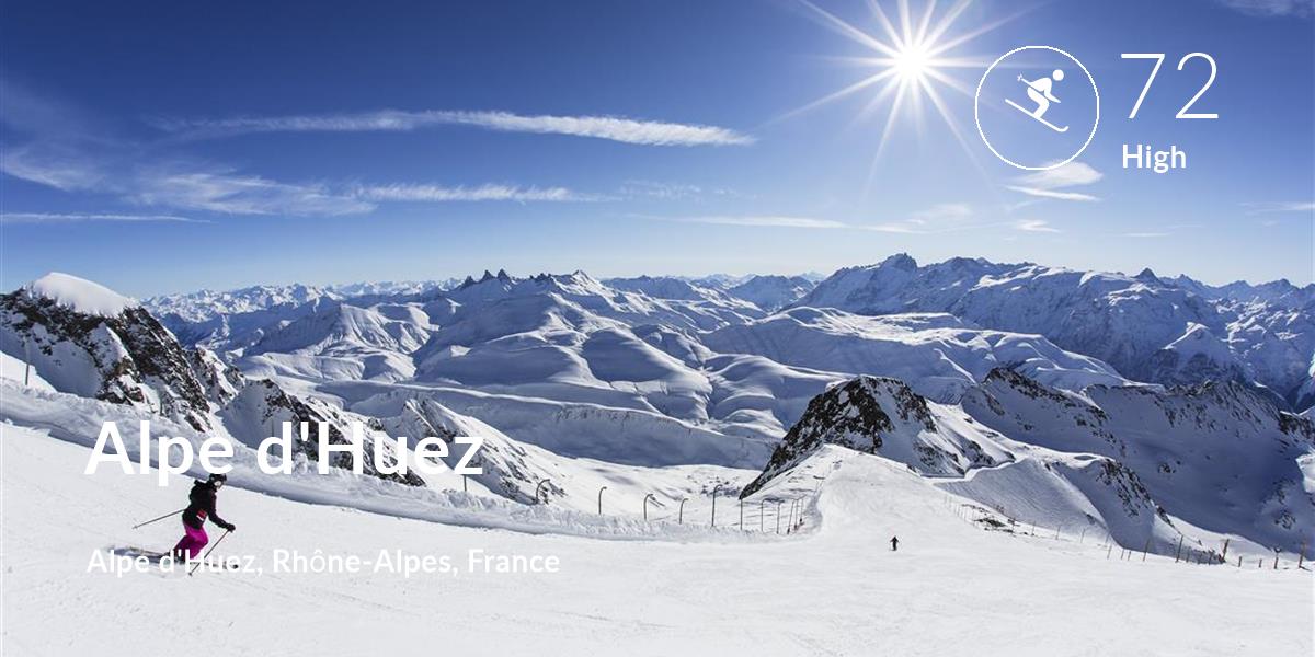 Skiing comfort level is 72 in Alpe d'Huez 