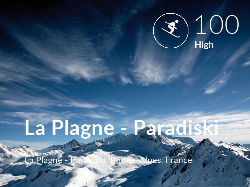 Skiing comfort level is 100 in La Plagne - Paradiski