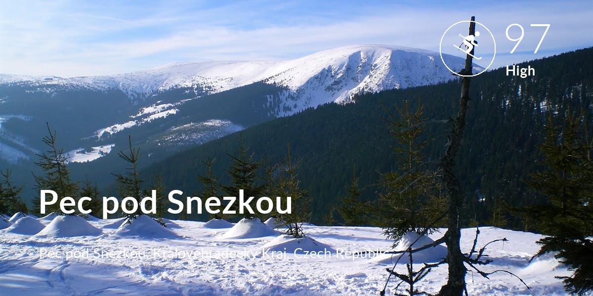 Skiing comfort level is 97 in Pec pod Snezkou