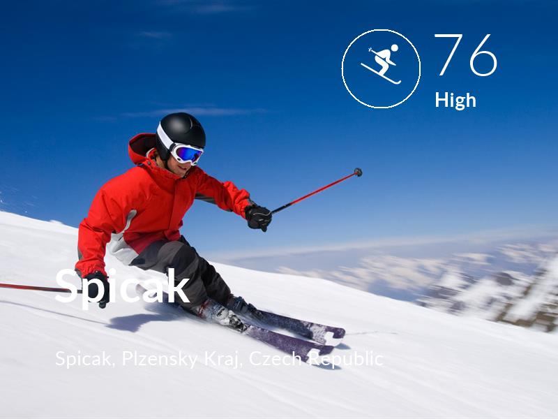 Skiing comfort level is 76 in Spicak
