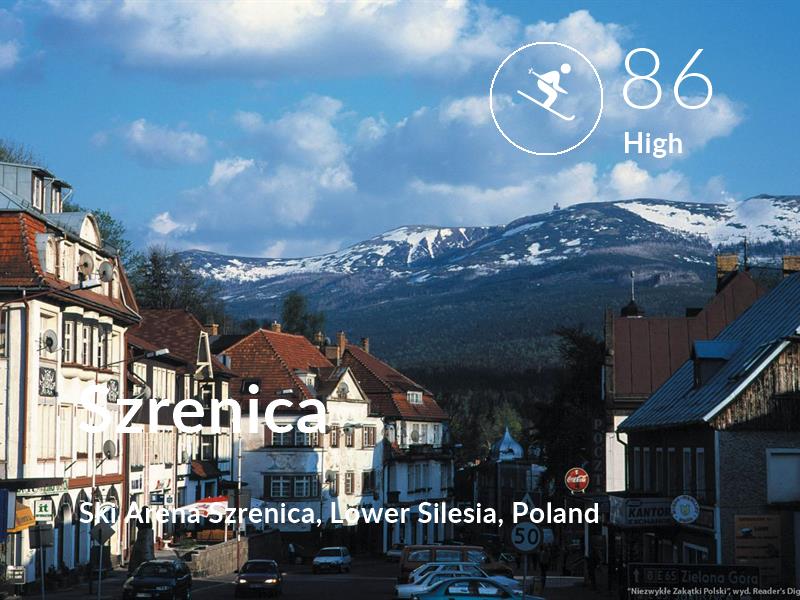 Skiing comfort level is 86 in Szrenica 