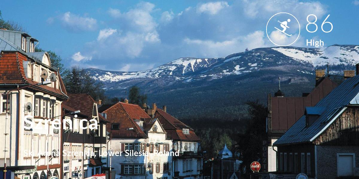 Skiing comfort level is 86 in Szrenica 